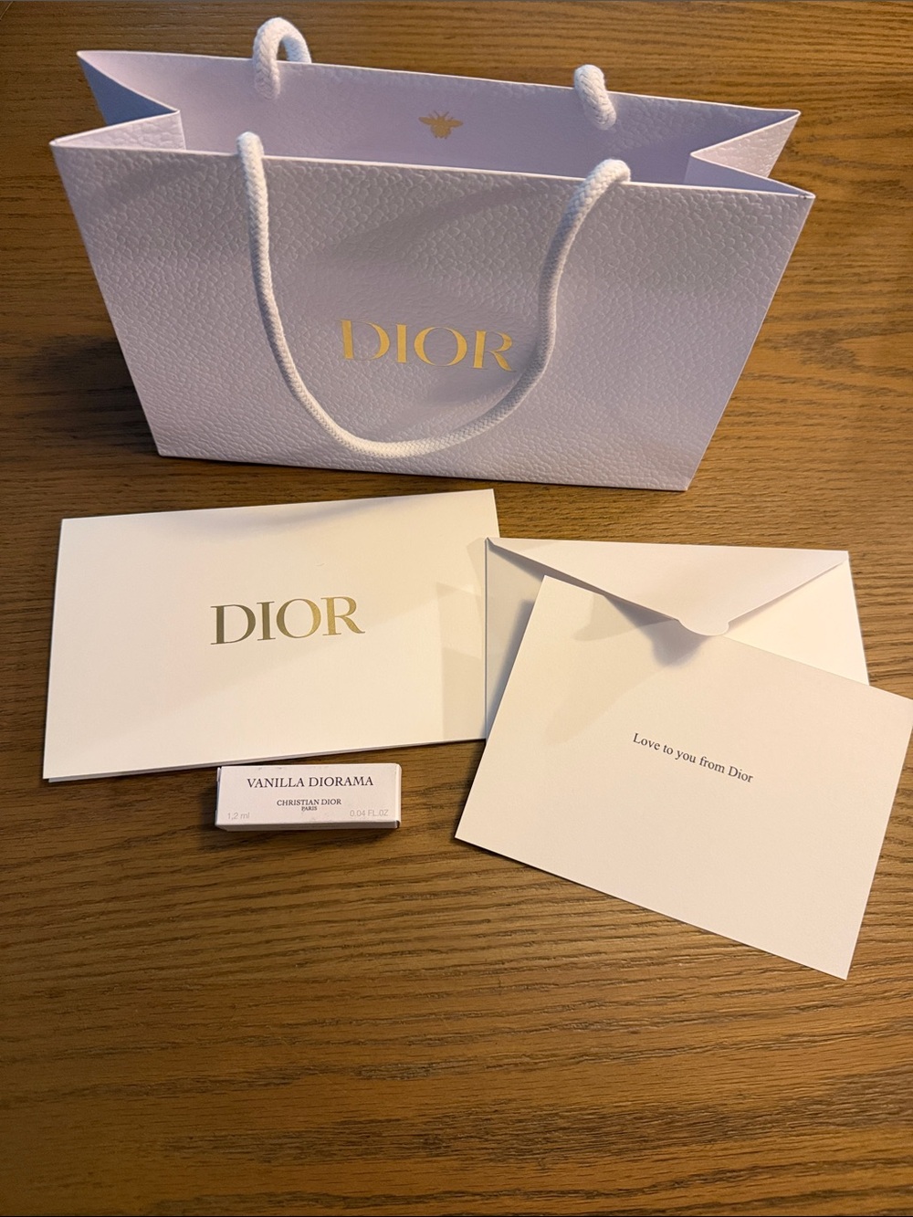Dior Gift Bag, Card, Vanilla Diorama Lot